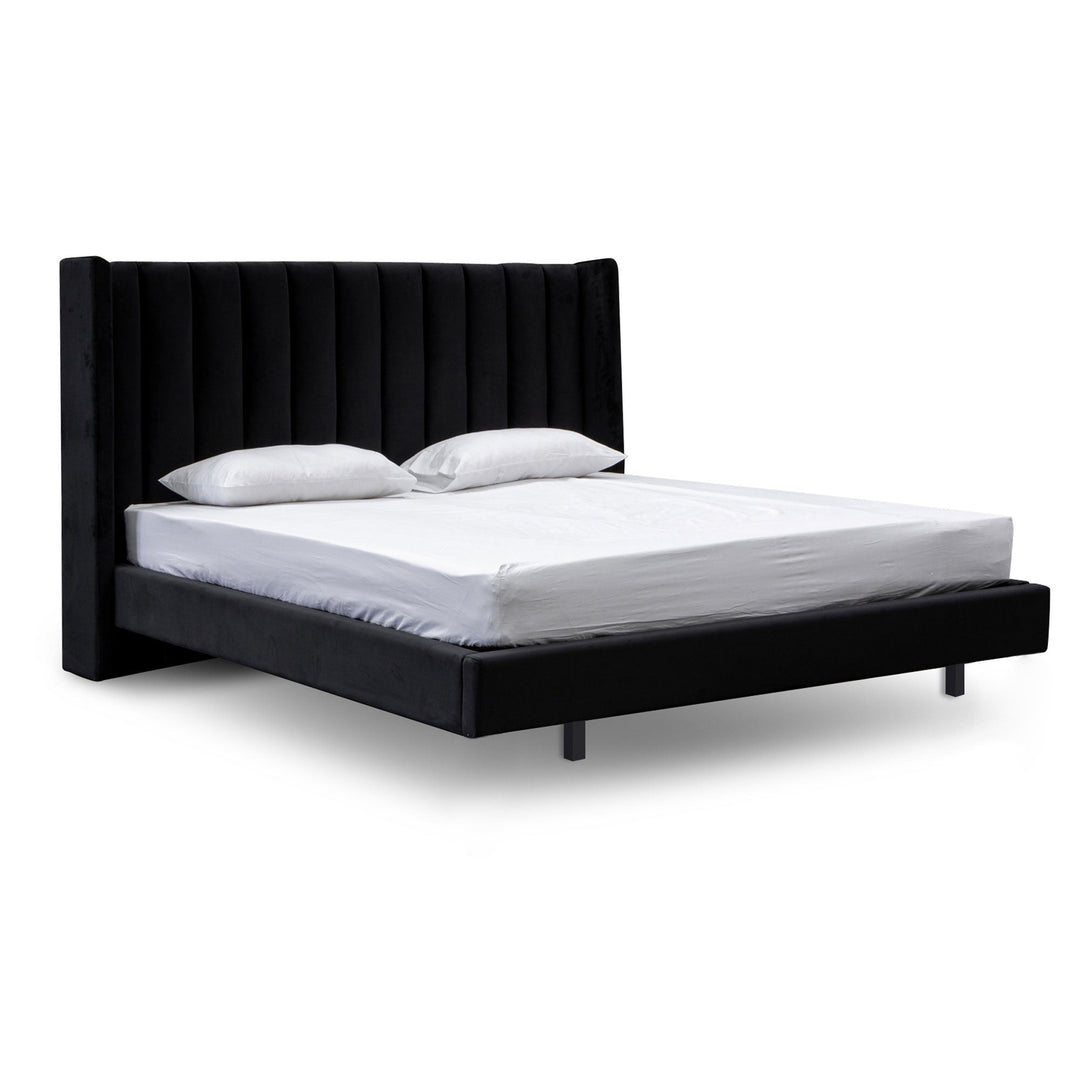 Auburn King Bed Frame - Black Velvet