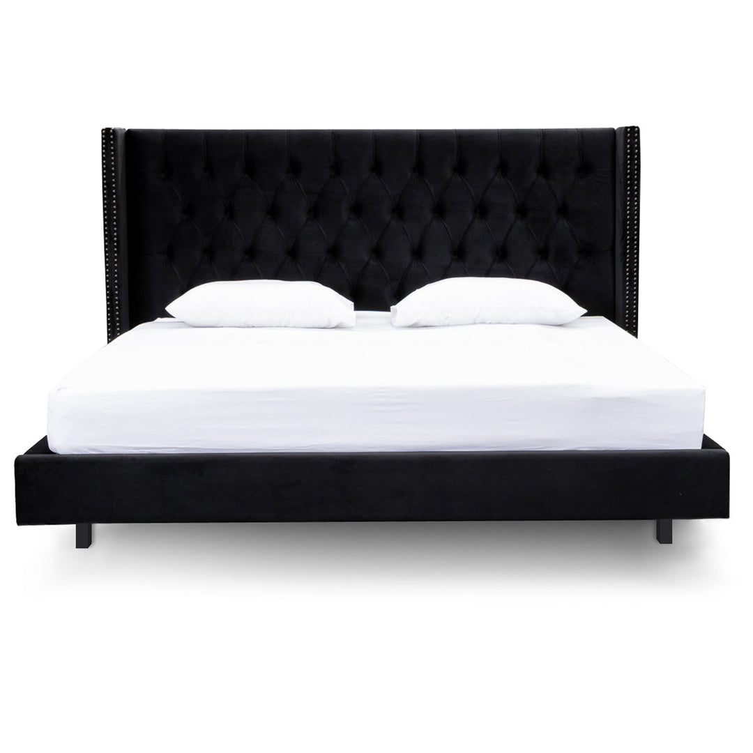 Auburn Queen Bed Frame - Black Velvet