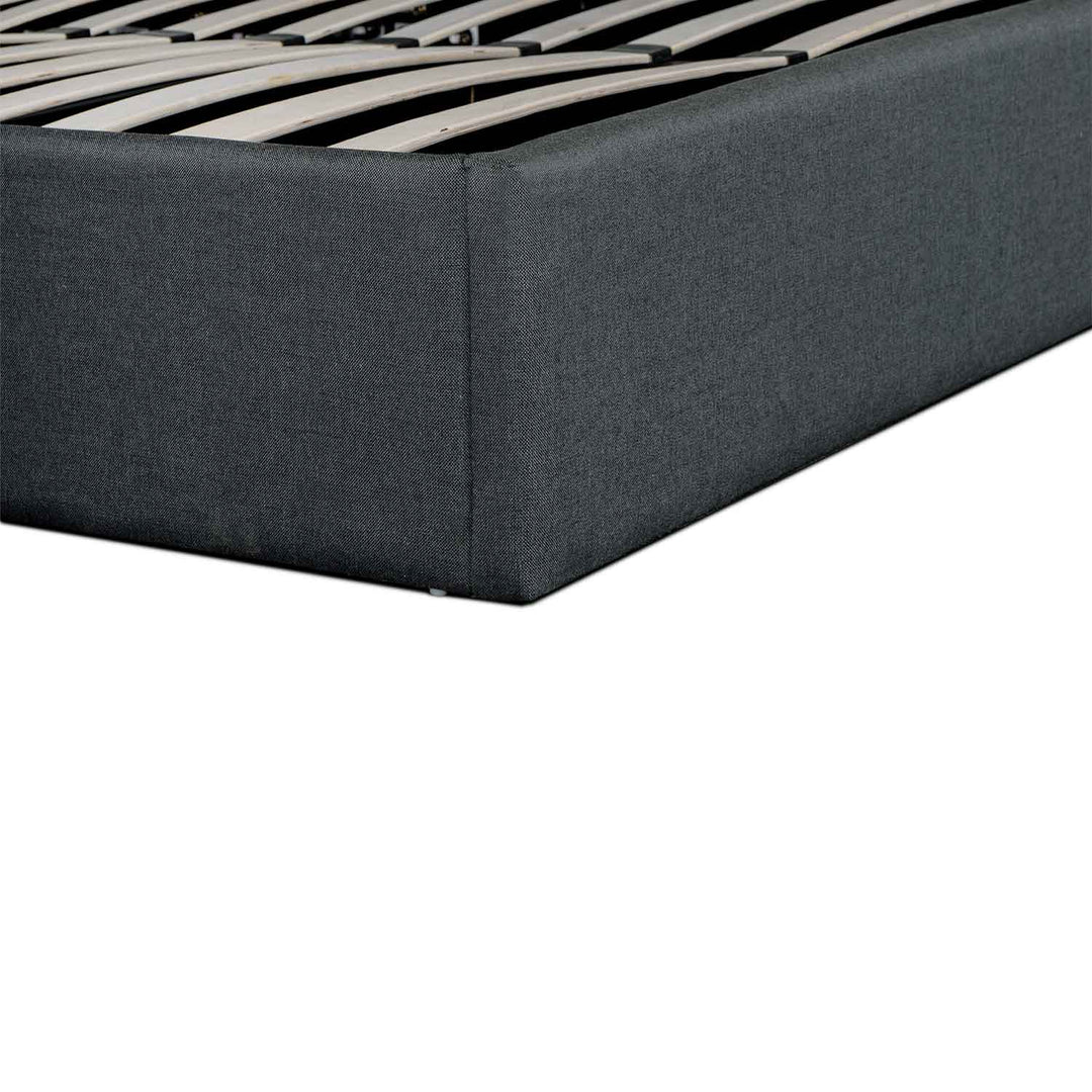 Sittingbourne - Fabric King Bed in Charcoal Grey with Storage
