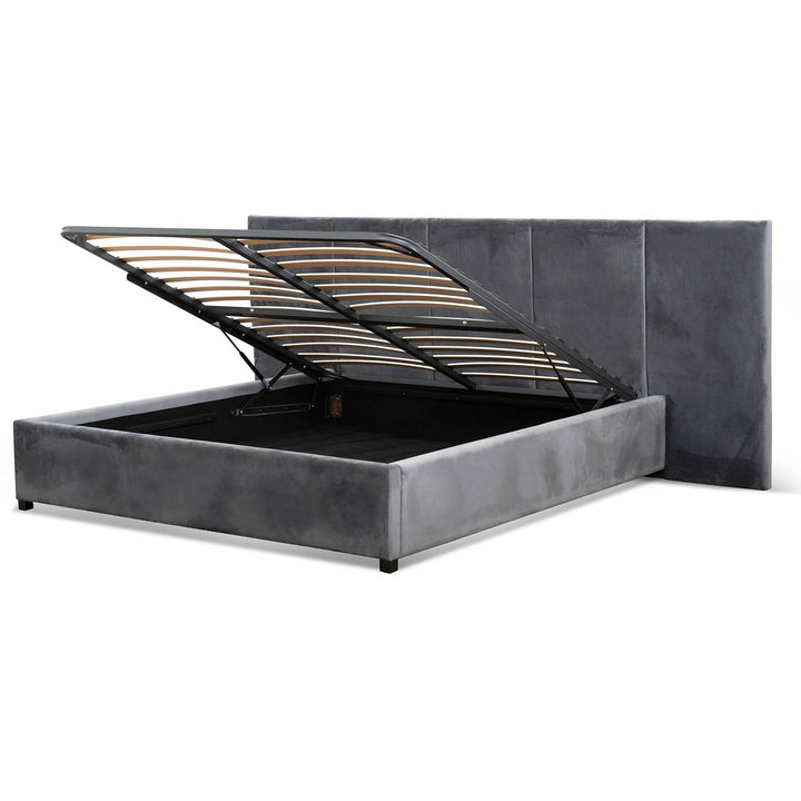 Auburn King Bed Frame - Charcoal Velvet