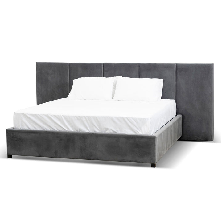 Auburn King Bed Frame - Charcoal Velvet