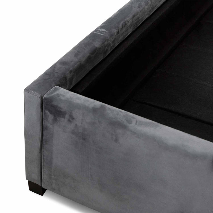 Auburn King Bed Frame - Charcoal Velvet