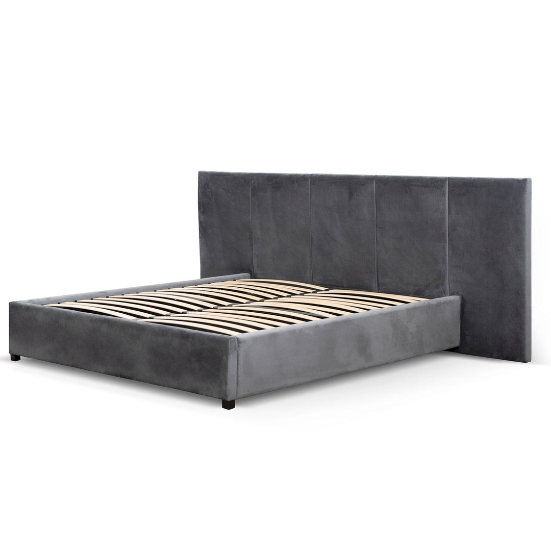 Auburn King Bed Frame - Charcoal Velvet