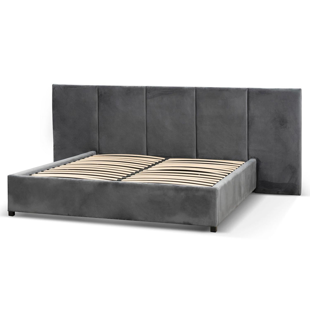 Auburn King Bed Frame - Charcoal Velvet