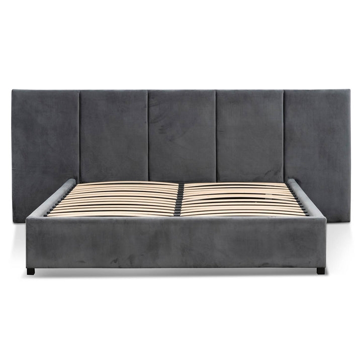 Auburn King Bed Frame - Charcoal Velvet