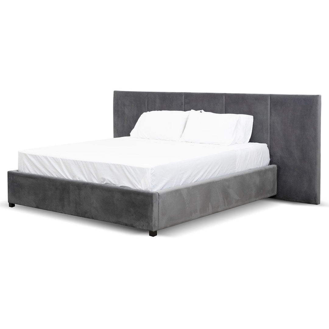 Auburn King Bed Frame - Charcoal Velvet