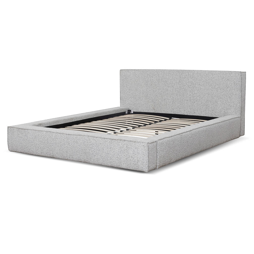 Sittingbourne Queen Sized Bed Frame - Pepper Boucle