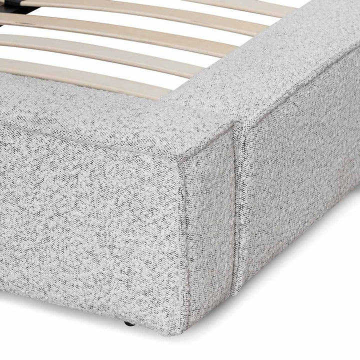 Sittingbourne Queen Sized Bed Frame - Pepper Boucle