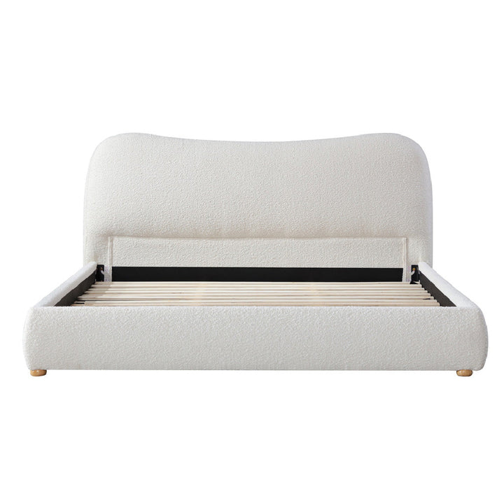 Sittingbourne King Bed Frame - Cream White Boucle