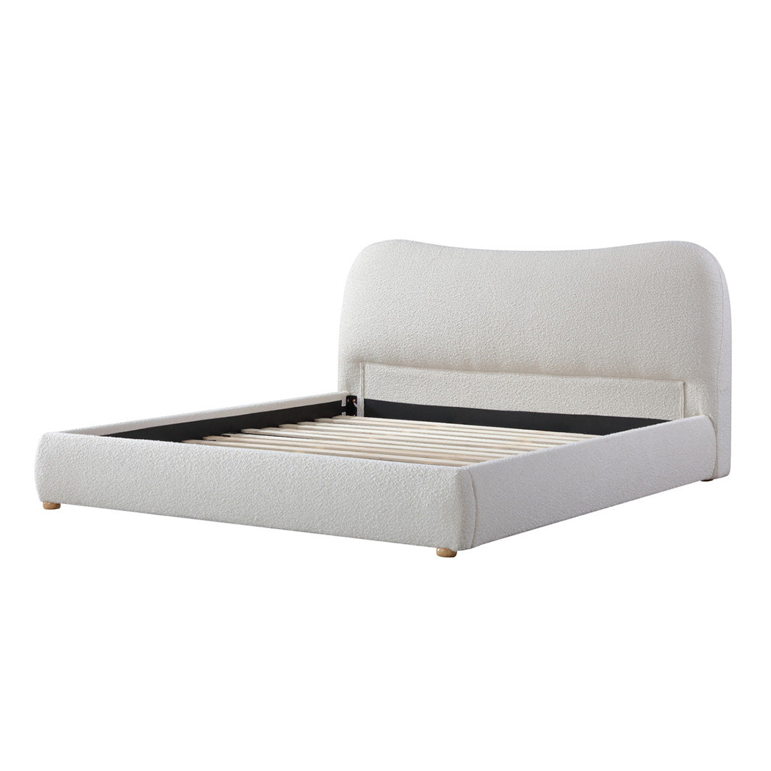 Sittingbourne King Bed Frame - Cream White Boucle