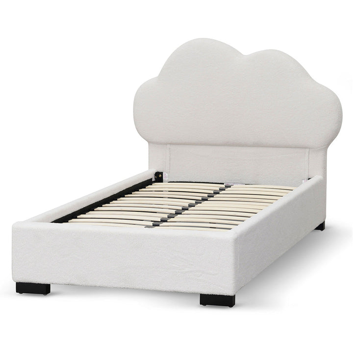 Sittingbourne Single Bed Frame - Beige White Fleece