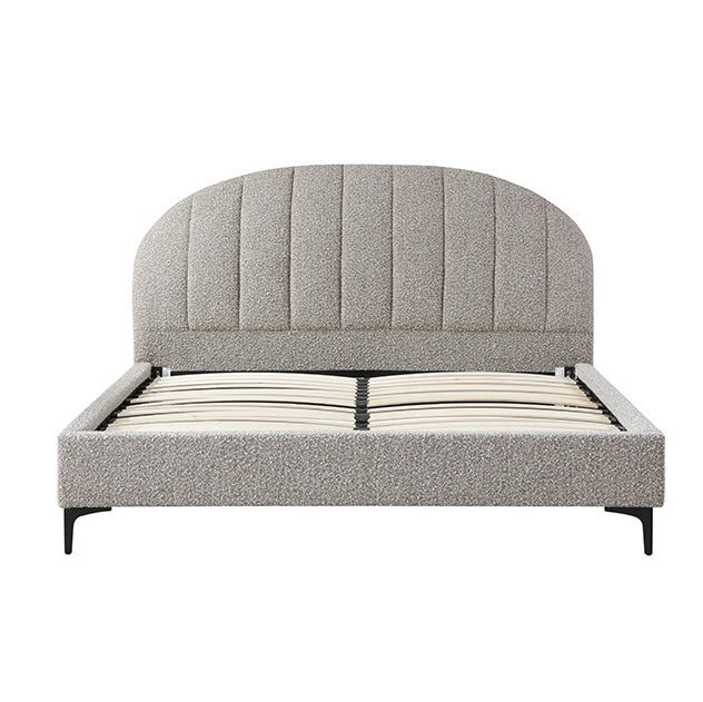 Sittingbourne Fabric Queen Bed Frame - Sand Boucle