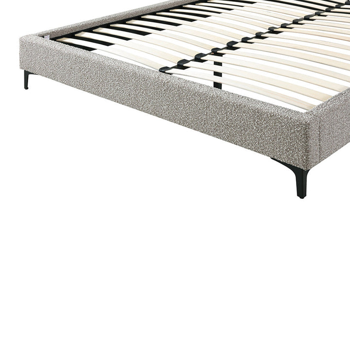 Sittingbourne Fabric Queen Bed Frame - Sand Boucle