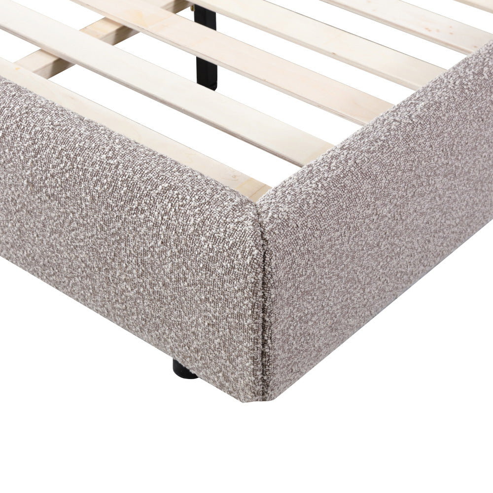 Sittingbourne King Bed Frame - Sand Boucle