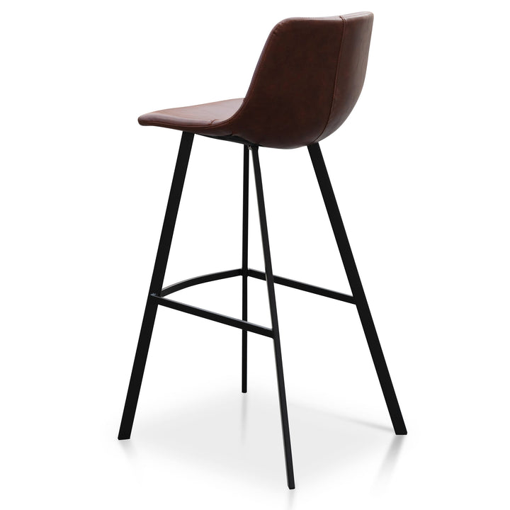 Griffith 80cm Bar Stool - Cinnamon Brown PU Leather (Set of 2)