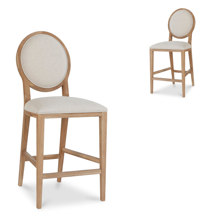 Meriden 65cm Bar Stool - Light Beige (Set of 2)