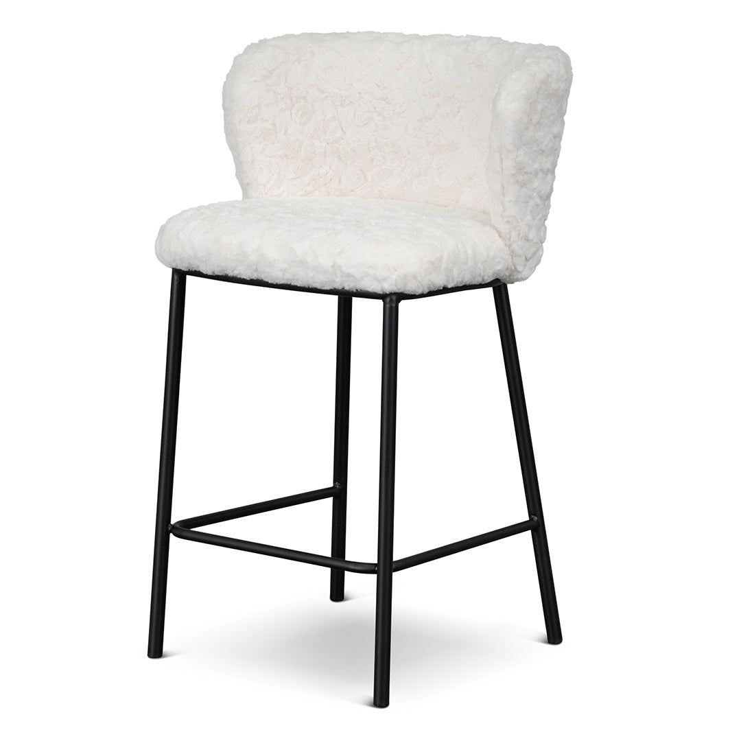 Phoebe 65cm Fabric Bar Stool - White Rabbit (Set of 2)