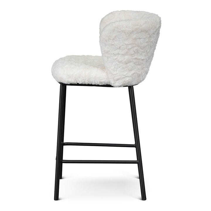 Phoebe 65cm Fabric Bar Stool - White Rabbit (Set of 2)