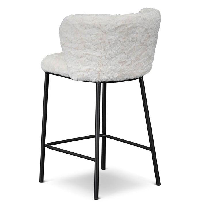 Phoebe 65cm Fabric Bar Stool - White Rabbit (Set of 2)