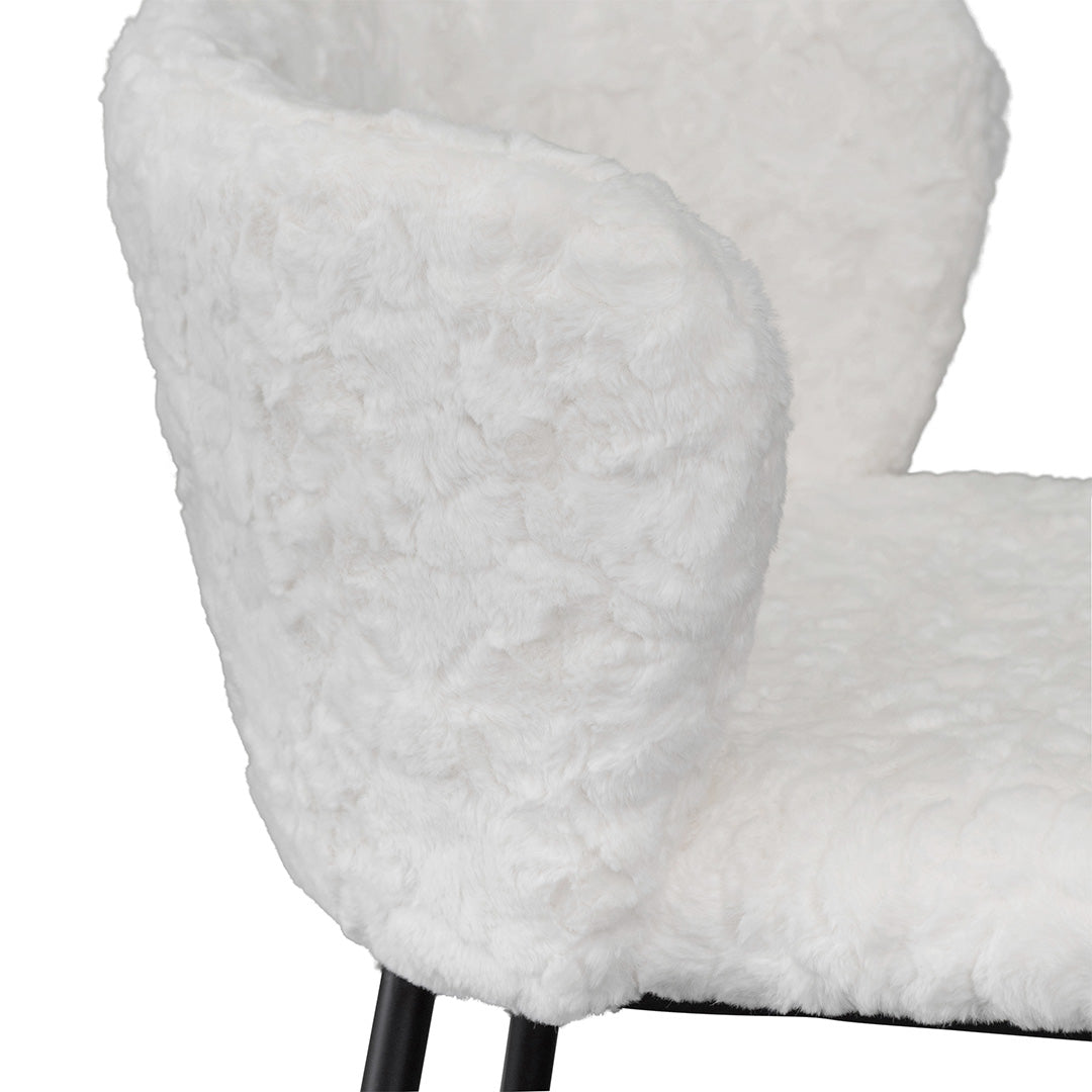 Phoebe 65cm Fabric Bar Stool - White Rabbit (Set of 2)