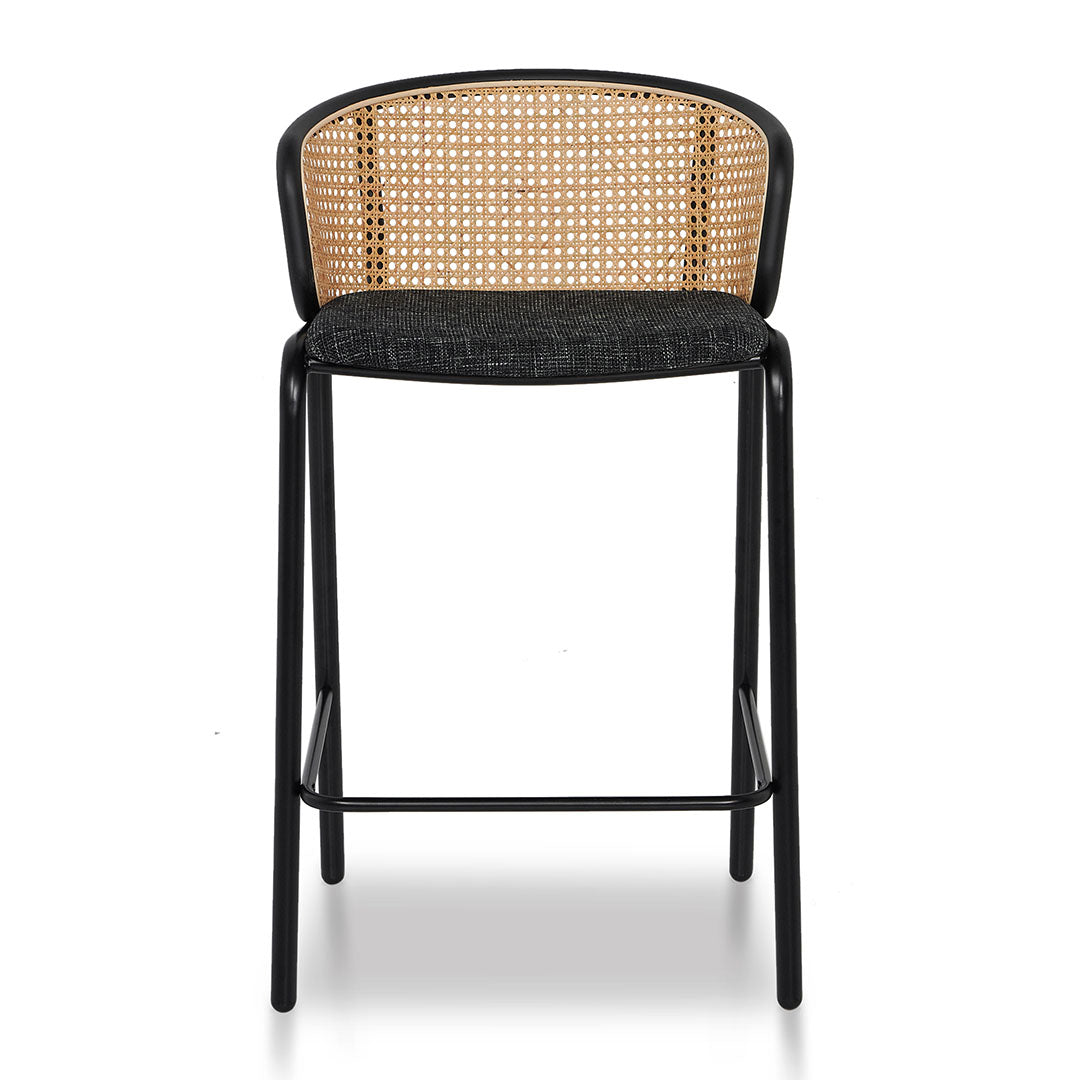 Folkestone Fabric Bar Stool - Black Legs (Set of 2)