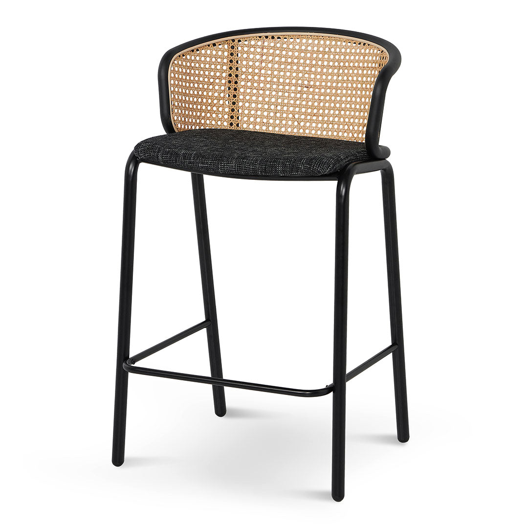 Folkestone Fabric Bar Stool - Black Legs (Set of 2)