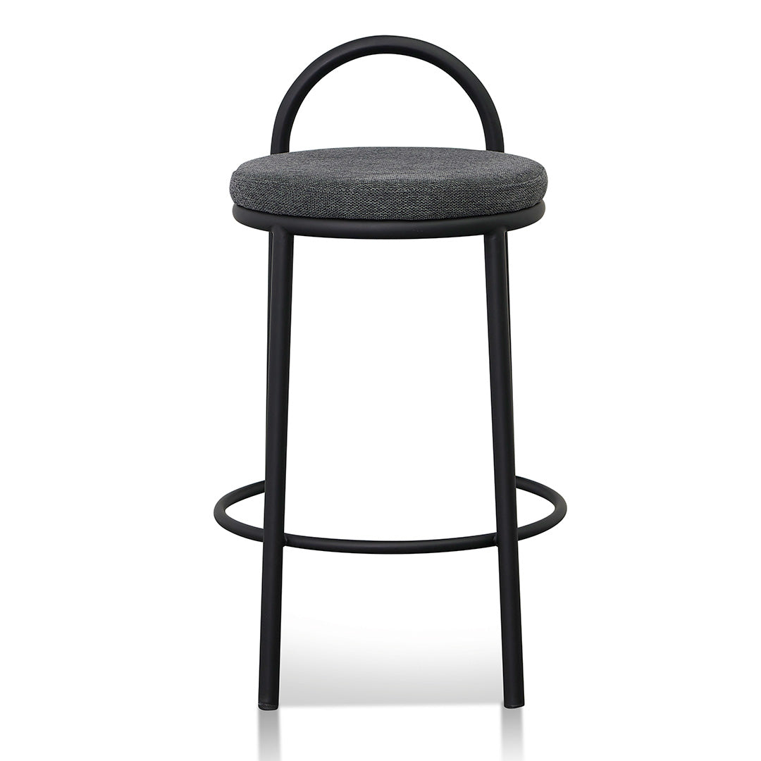 Phoebe 63cm Fabric Bar Stool - Charcoal Grey (Set of 2)