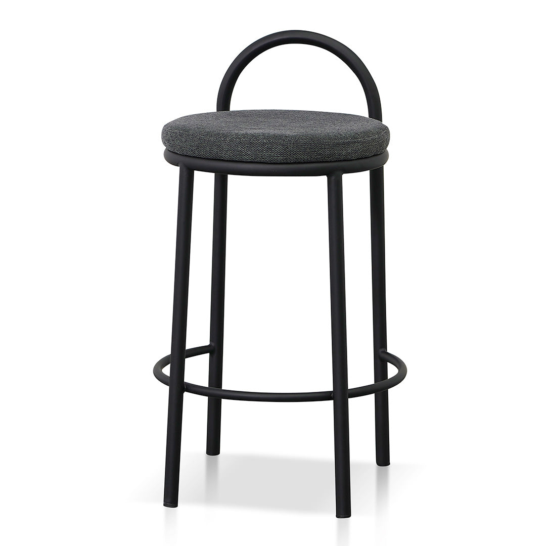 Phoebe 63cm Fabric Bar Stool - Charcoal Grey (Set of 2)