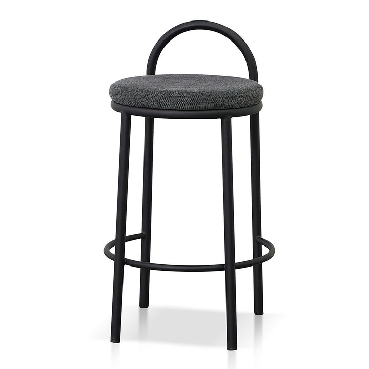 Phoebe 63cm Fabric Bar Stool - Charcoal Grey (Set of 2)