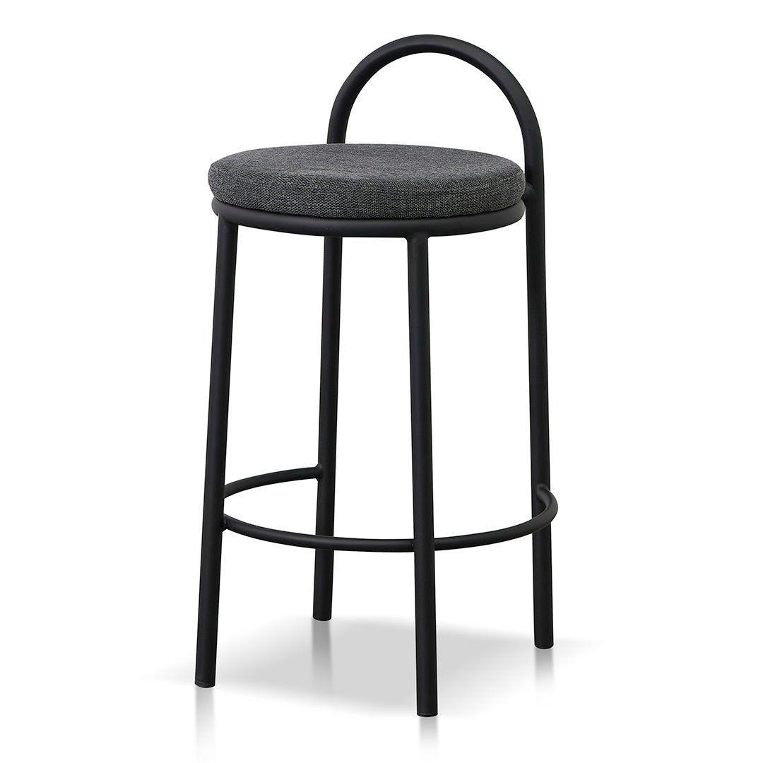 Phoebe 63cm Fabric Bar Stool - Charcoal Grey (Set of 2)