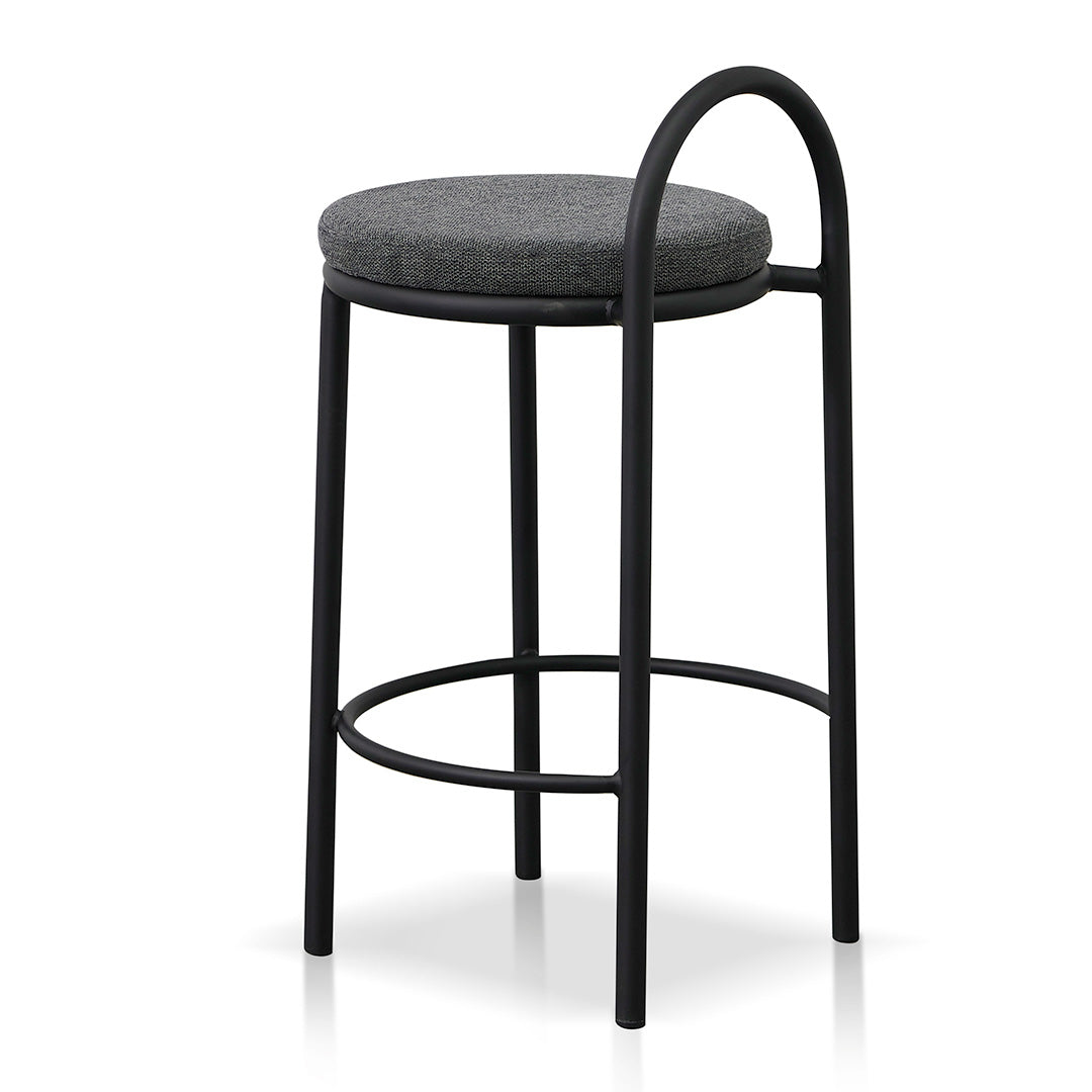 Phoebe 63cm Fabric Bar Stool - Charcoal Grey (Set of 2)