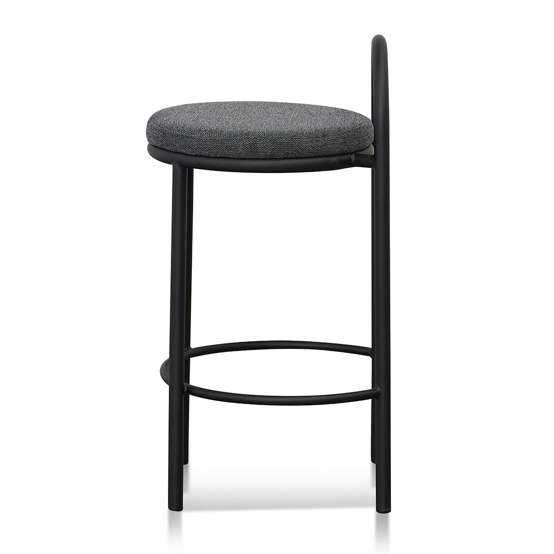 Phoebe 63cm Fabric Bar Stool - Charcoal Grey (Set of 2)