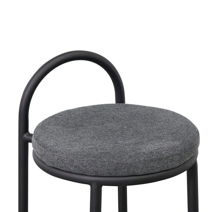 Phoebe 63cm Fabric Bar Stool - Charcoal Grey (Set of 2)