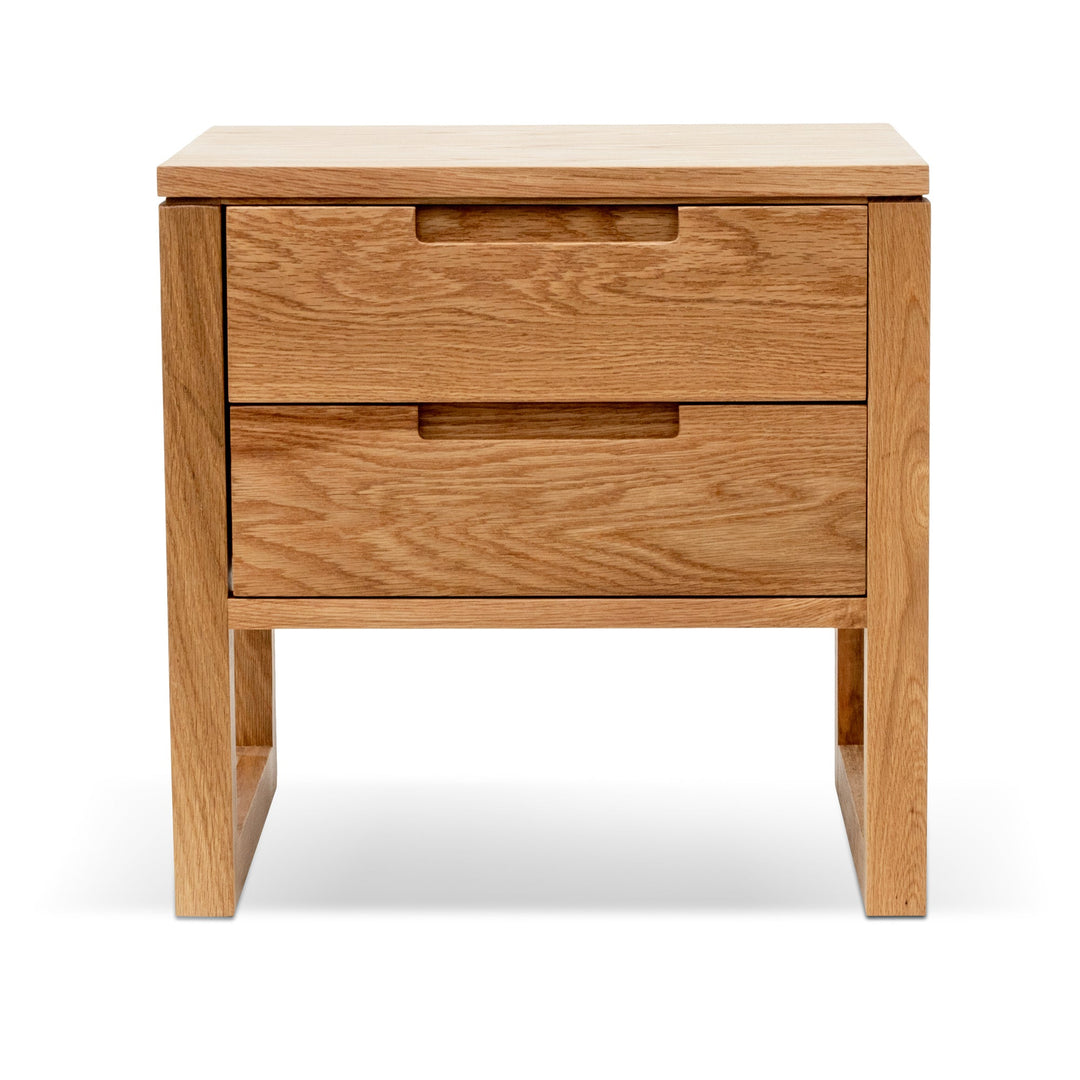 Campbell 2 Drawer Wooden Bedside Table - Natural Oak