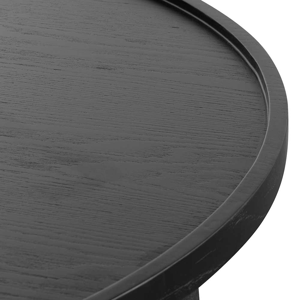 Oxford 1.1m Wooden Round Coffee Table - Black