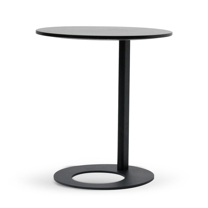 Shelton 50cm Wooden Side Table - Full Black