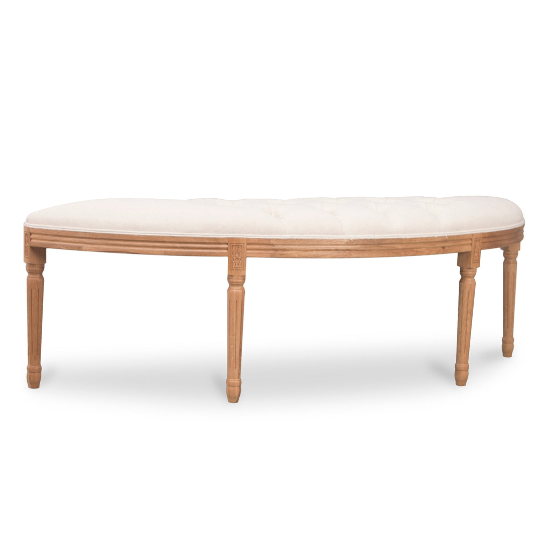 Lenora 1.48m Oak Wood Bench - Light Beige