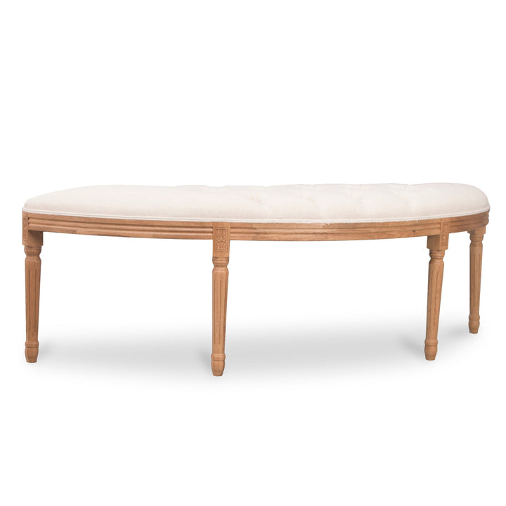 Lenora 1.48m Oak Wood Bench - Light Beige