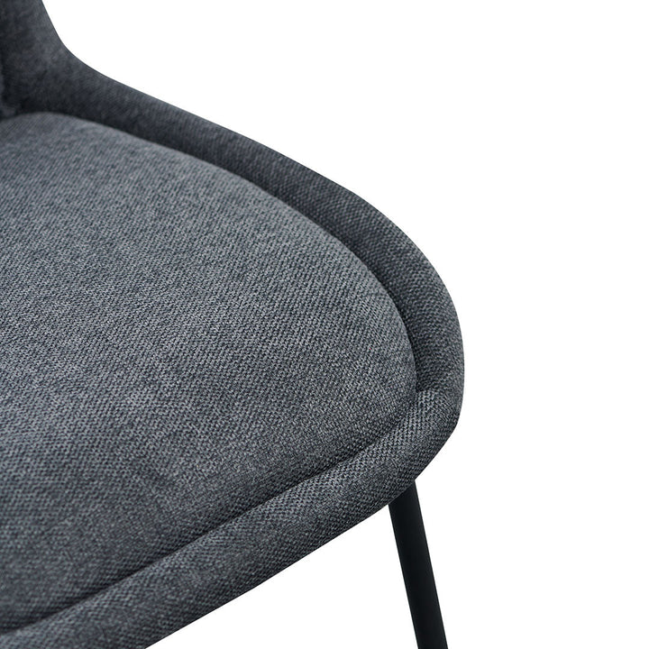 Phoebe Fabric Dining Chair - Charcoal Grey (Set of 2)