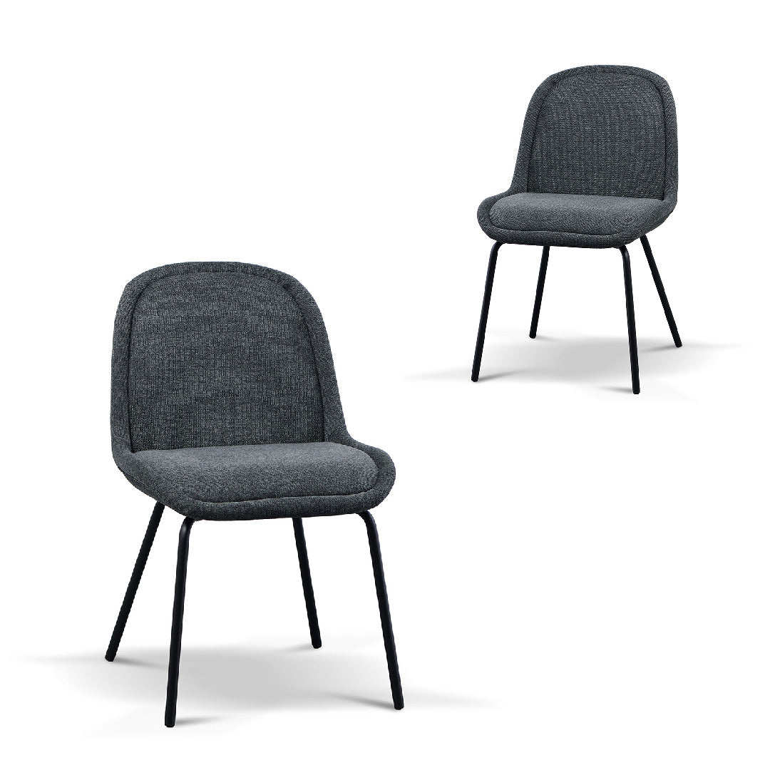 Phoebe Fabric Dining Chair - Charcoal Grey (Set of 2)