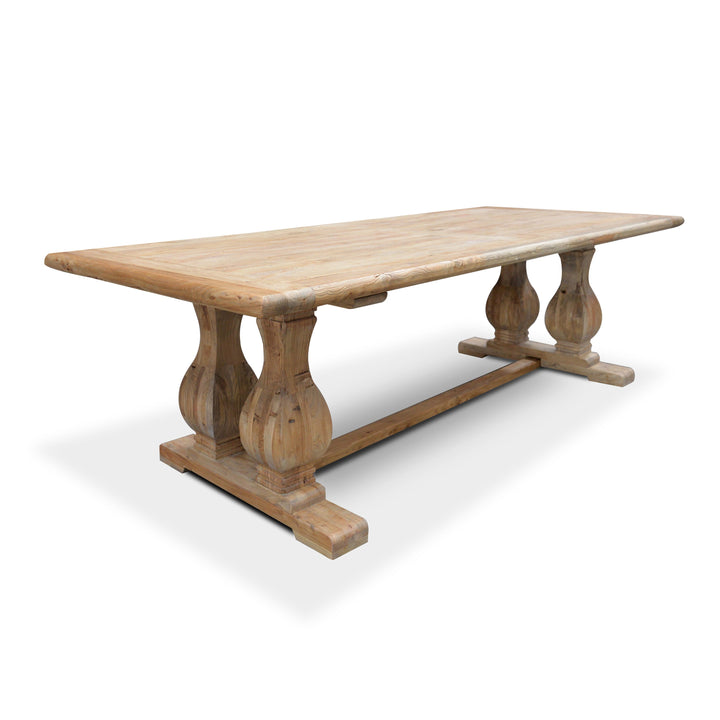 Richmond Elm Wood Dining Table 3m - Rustic Natural