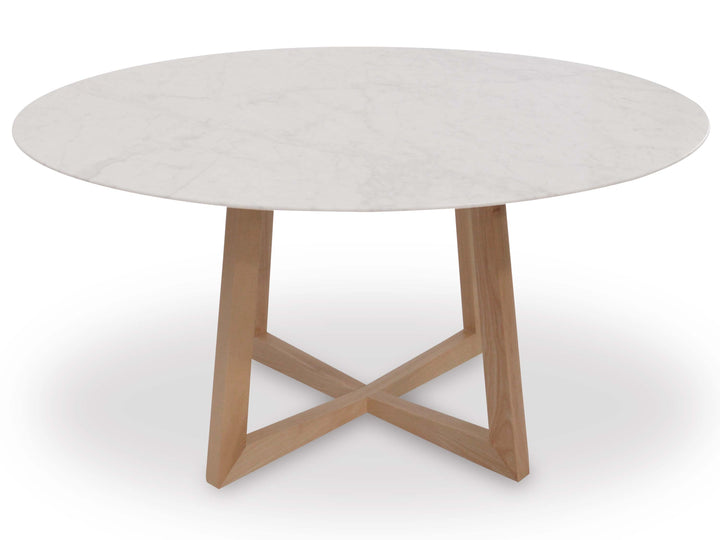 Folkestone 1.5m Round Marble Dining Table - Natural