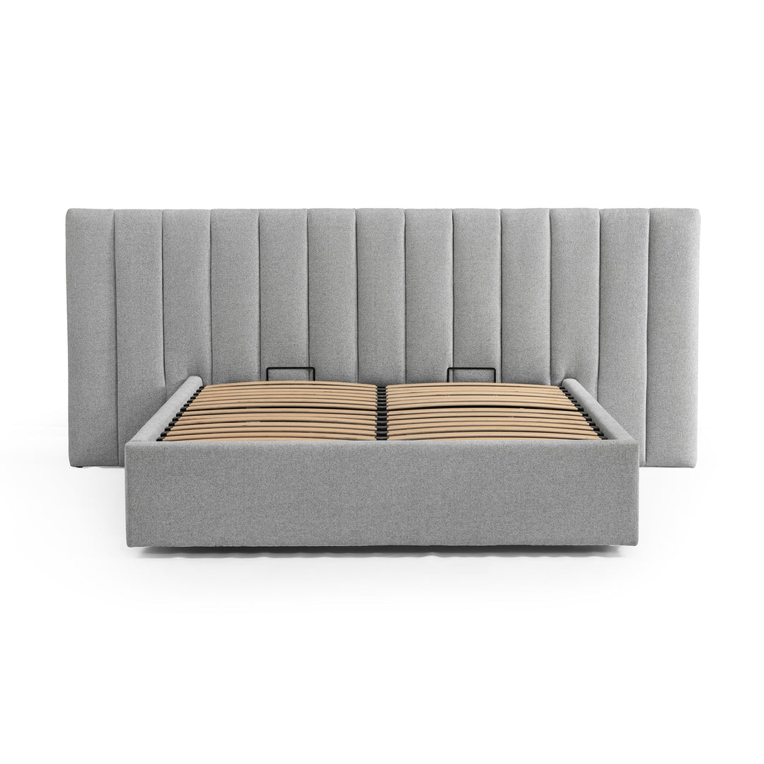 Arabella Wide Base King Bed Frame -  Grey