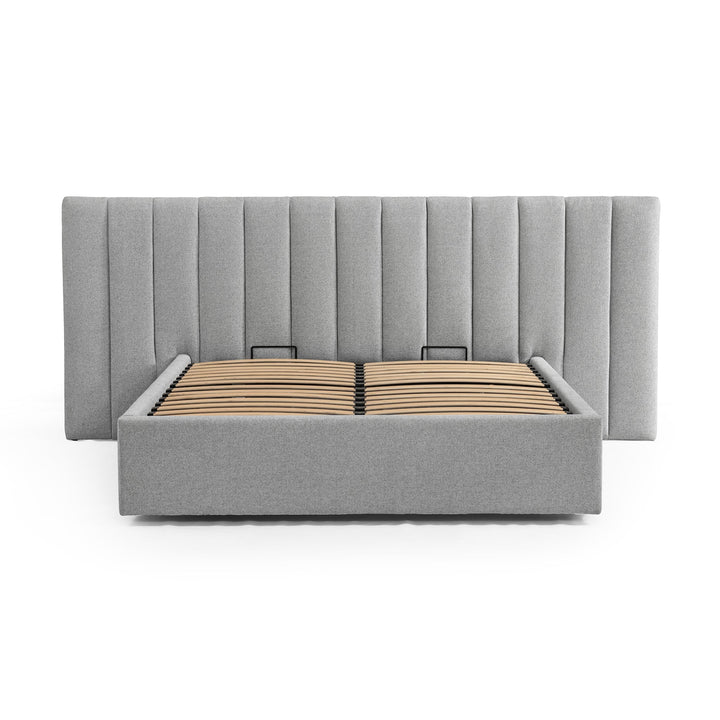 Arabella Wide Base King Bed Frame -  Grey