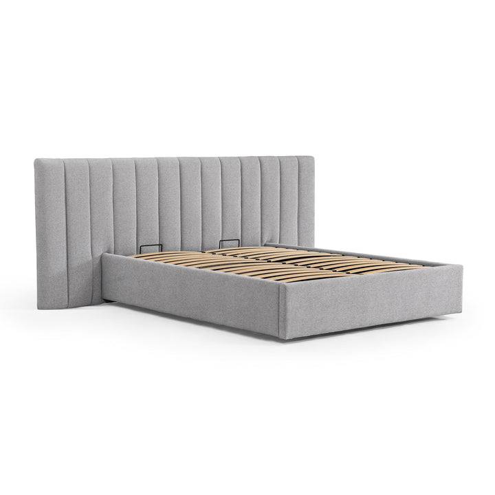 Arabella Wide Base King Bed Frame -  Grey