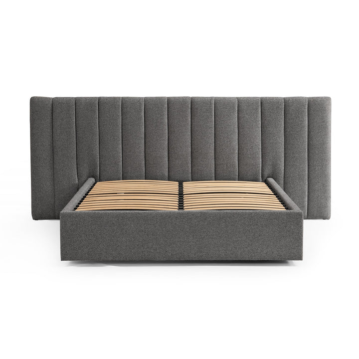 Arabella Wide Base Queen Bed Frame -  Charcoal