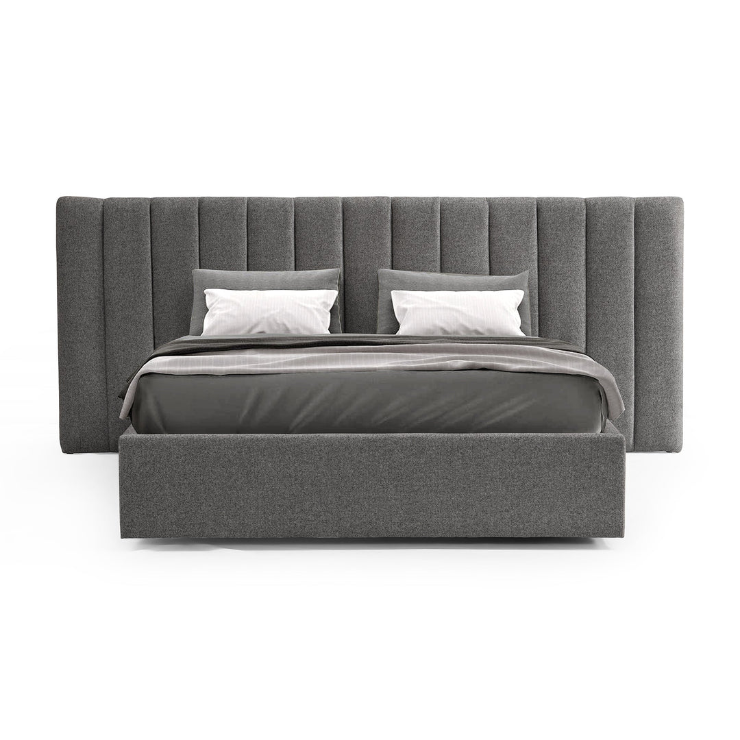 Arabella Wide Base Queen Bed Frame -  Charcoal