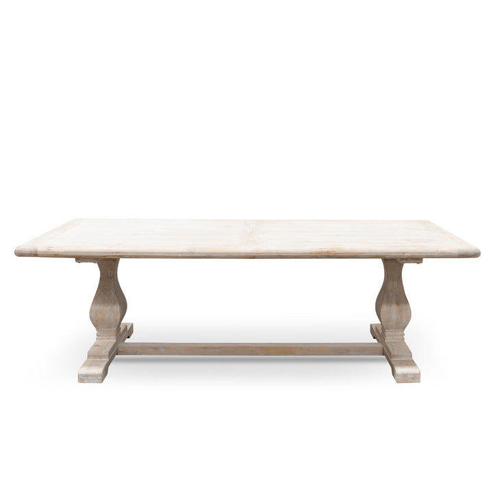 Richmond Dining Table 2.4m - Rustic White Washed