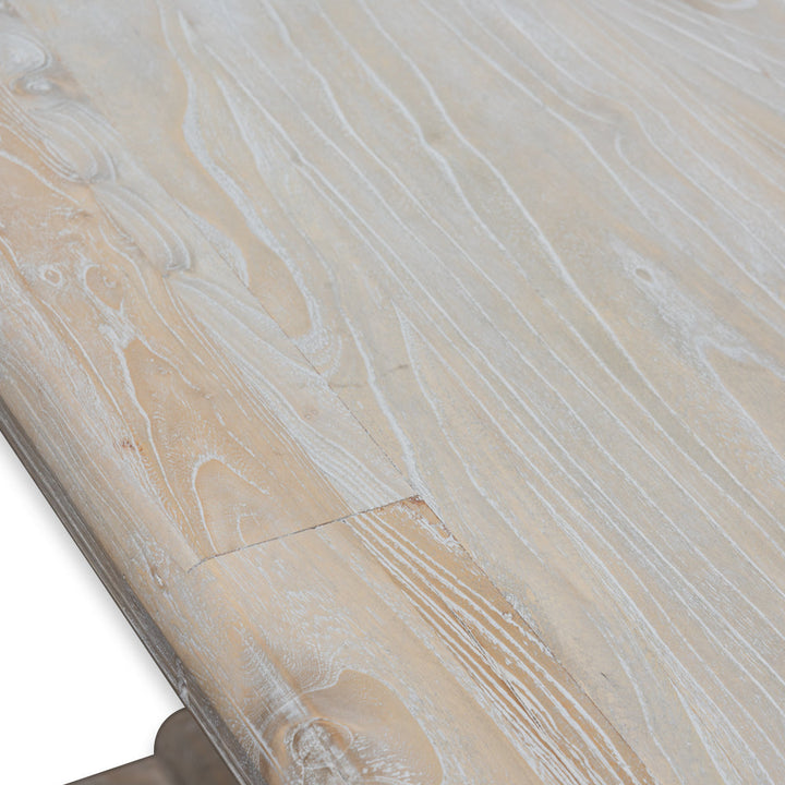 Richmond Dining Table 2.4m - Rustic White Washed