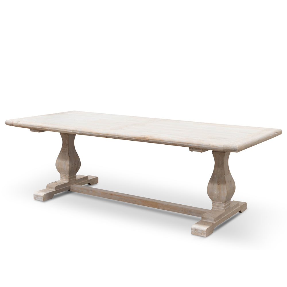 Richmond Dining Table 2.4m - Rustic White Washed